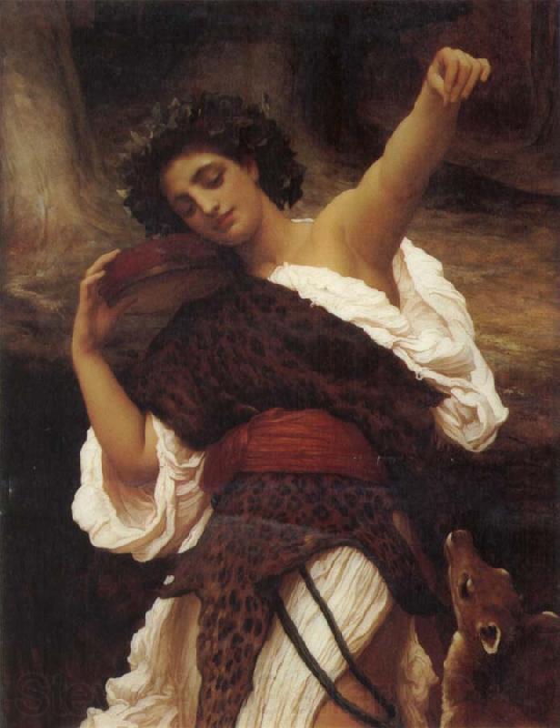 Frederick Leighton The Tambourine Player Norge oil painting art
